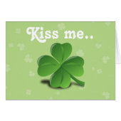"Kiss Me" Funny Irish St. Patrick's Day Shamrock (Front Horizontal)