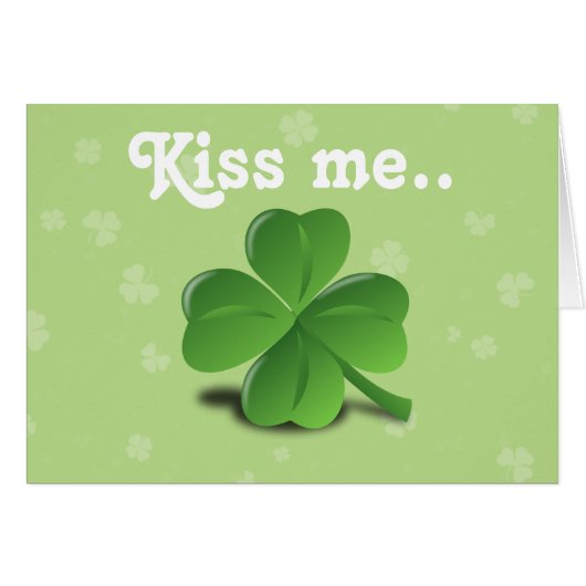 "Kiss Me" Funny Irish St. Patrick's Day Shamrock (Front Horizontal)