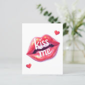 Kiss Me Glossy Red Lips Art Illustration (Standing Front)
