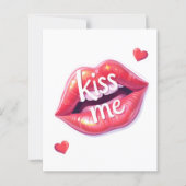 Kiss Me Glossy Red Lips Art Illustration (Front)
