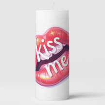 Kiss Me Glossy Red Lips Art Illustration