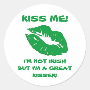 Kiss Me-Green Irish Kiss Classic Round Sticker