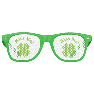 Kiss Me Green Retro Sunglasses