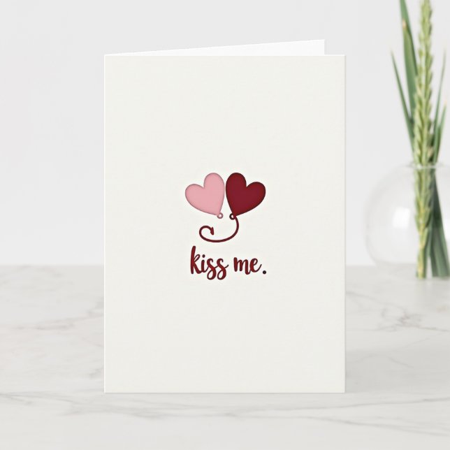 Kiss Me Hearts Love Card (Front)