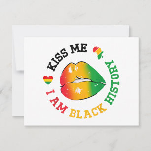 Kiss Me I Am Black History Month African American  Holiday Card