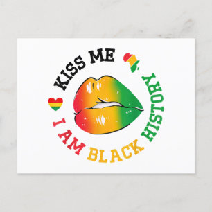 Kiss Me I Am Black History Month African American Postcard