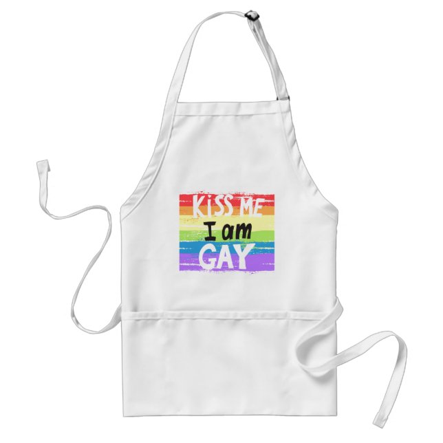 Kiss Me I Am Gay Adult Apron (Front)