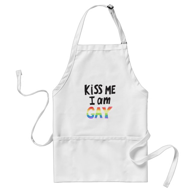 Kiss Me I Am Gay Adult Apron (Front)