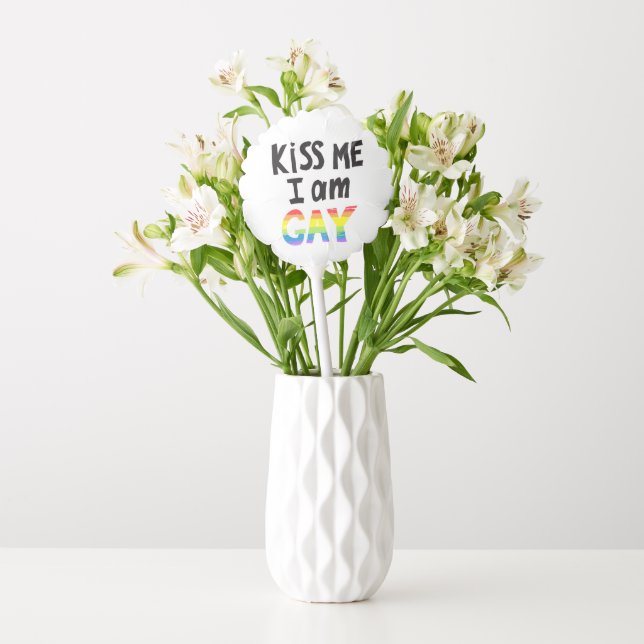 Kiss Me I Am Gay Balloon (Vase)