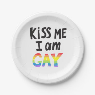 Kiss Me I Am Gay Paper Plates