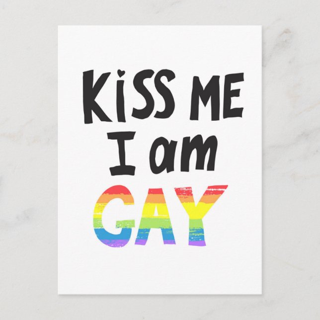 Kiss Me I Am Gay Postcard (Front)