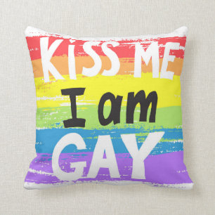 Kiss Me I Am Gay Throw Pillow
