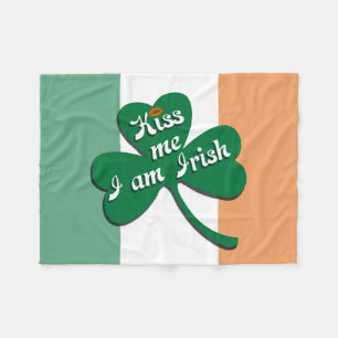 Kiss me I am Irish Fleece Blanket