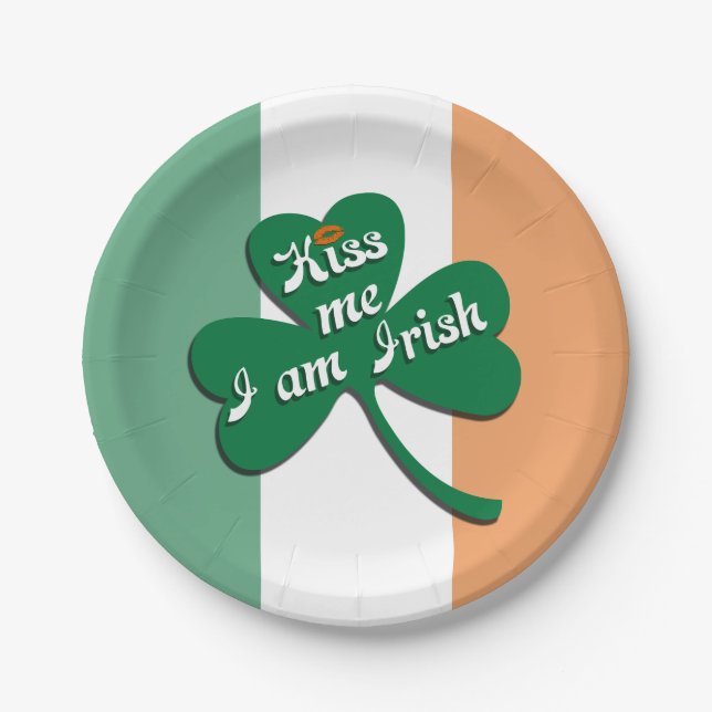 Kiss me I am Irish Paper Plates (Front)