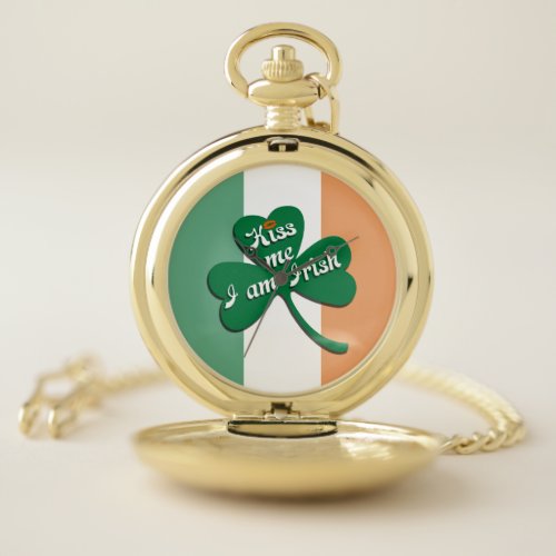 Kiss me I am Irish Pocket Watch