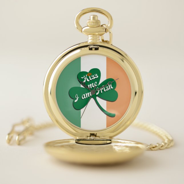 Kiss me I am Irish Pocket Watch (Inside)