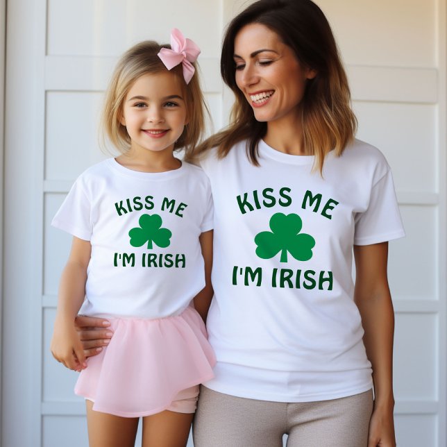 Kiss Me I am Irish White St Patricks Family T-Shirt (Creator Uploaded)