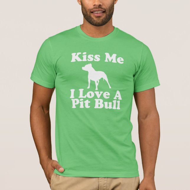 Kiss Me I Love A Pit Bull - AA Tee for Men (Front)