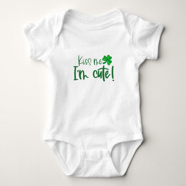 Kiss me I’m cute Baby Bodysuit (Front)