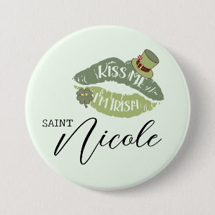 Kiss Me I’m Irish personalised St. Patrick’s Day Button