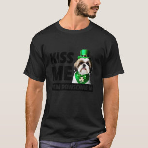 Kiss Me I m Pawsome Shih Tzu St Patricks Day Green T-Shirt