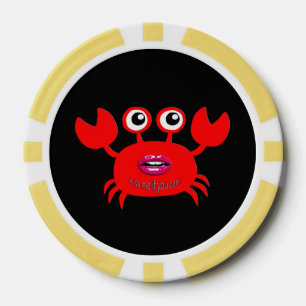 Kiss me if you can! Poker Chips, Ivory Solid Edge Chips