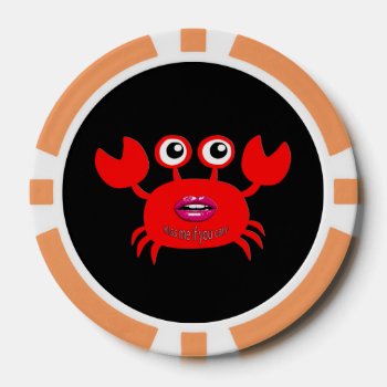 Kiss Me If You Can! Poker Chips  Orange Solid Edge Poker Chips by usadesignstore at Zazzle