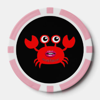Kiss me if you can! Poker Chips, Pink Solid Edge Chips