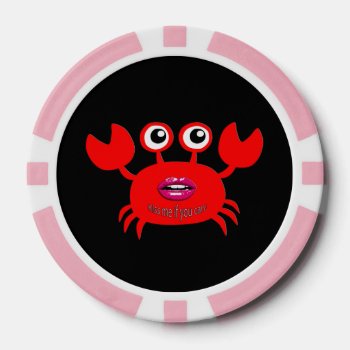 Kiss Me If You Can! Poker Chips  Pink Solid Edge Poker Chips by usadesignstore at Zazzle