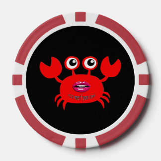 Kiss me if you can! Poker Chips, Red Solid Edge Chips