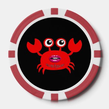 Kiss Me If You Can! Poker Chips  Red Solid Edge Poker Chips by usadesignstore at Zazzle