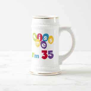 Kiss Me I'm 35 Birthday T-shirts and GIfts Beer Stein