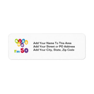 Kiss Me I'm 50 Birthday T-shirts and Gifts Label