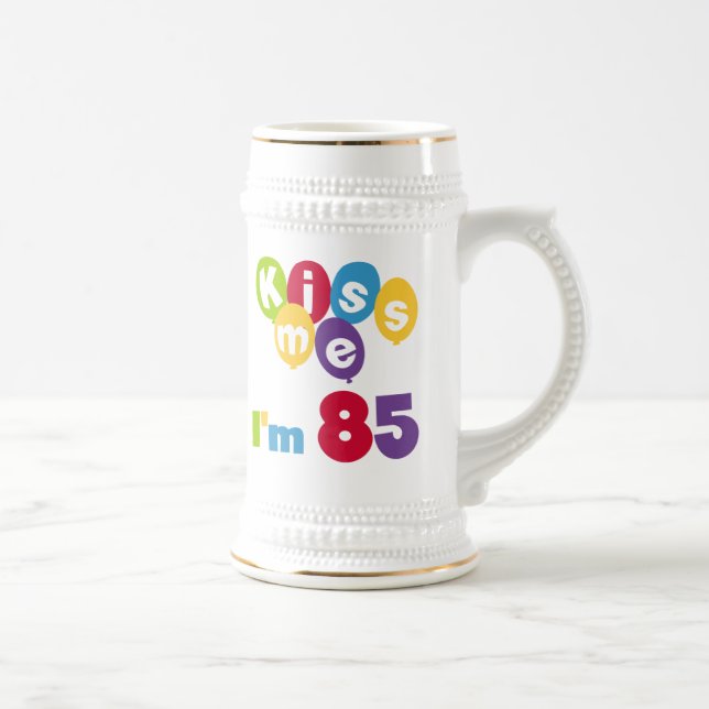 Kiss Me I'm 85 Birthday T-shirts and Gifts Beer Stein (Right)
