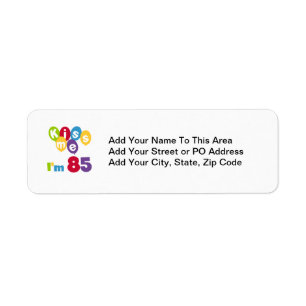 Kiss Me I'm 85 Birthday T-shirts and Gifts Label
