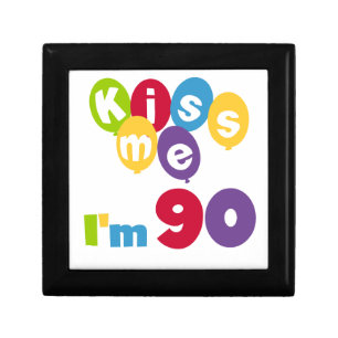 Kiss Me I'm 90 Birthday T-shirts and Gifts Jewelry Box