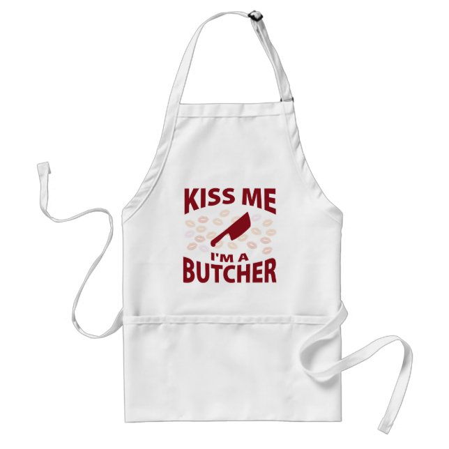 Kiss Me I'm A Butcher Adult Apron (Front)