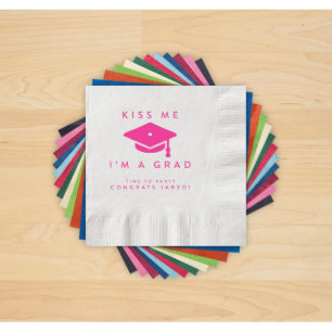 Kiss Me I'm a Grad Funny Letterpress Paper Napkins