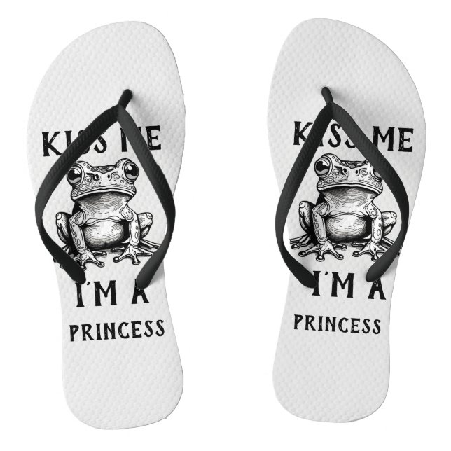 Kiss Me I'm A Princess Flip Flops (Footbed)