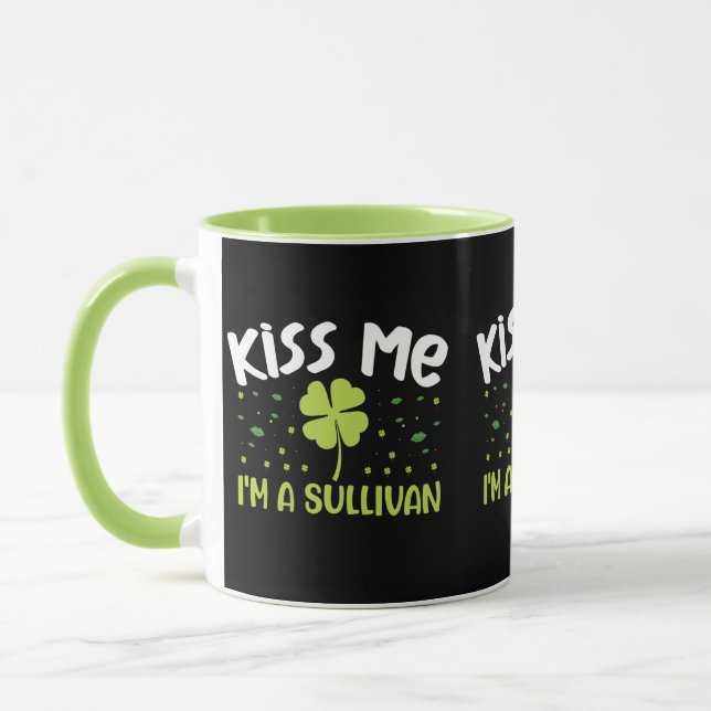 Kiss Me I'm A Sullivan - Last Name Sullivan Mug (Left)