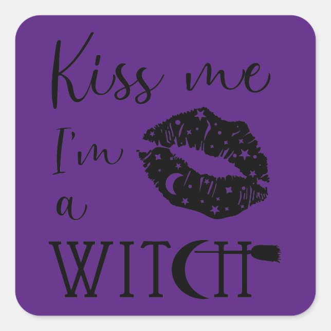 Kiss Me I'm a Witch Stickers (Front)