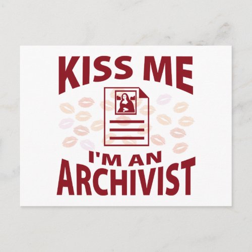 Kiss Me Im An Archivist Postcard