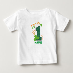 Kiss Me I'm birthday 1st St.Patricks Irish Baby T-Shirt