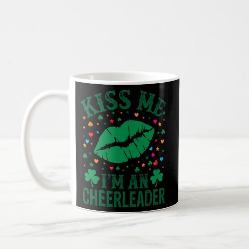 Kiss Me IM Cheerleader Kiss Lips Shamrock St Patr Coffee Mug