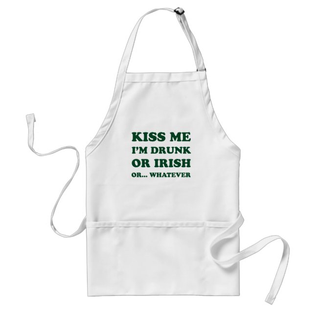 Kiss Me Im Drunk Or Irish Adult Apron (Front)
