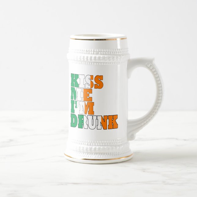 Kiss me I'm drunk St Pats Beer Stein (Right)