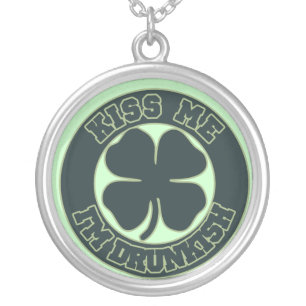 Kiss me Im Drunkish Silver Plated Necklace