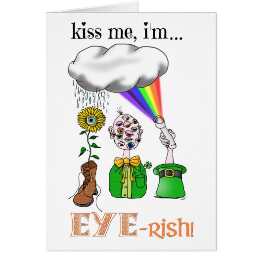 Kiss Me, I'm Eye-rish! Cards (Front)