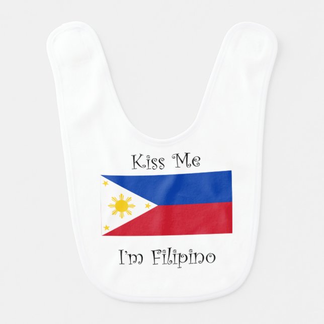 Kiss Me I'm Filipino Baby Bib (Front)