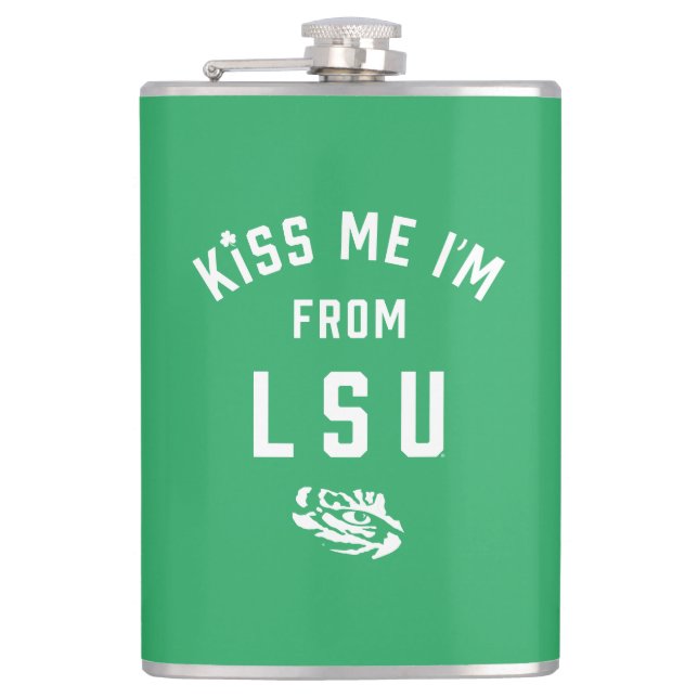 Kiss Me I'm From LSU Flask (Front)